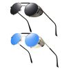 A9 2pcs Black Frame Grey Lens + Silver Frame Blue Lens(both Non Polarized)