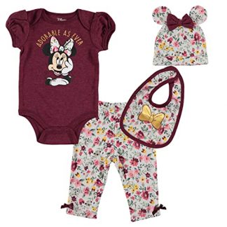 Adorable 4-Piece Baby Outfit Set with Bodysuit, Pants, Bib, and Hat