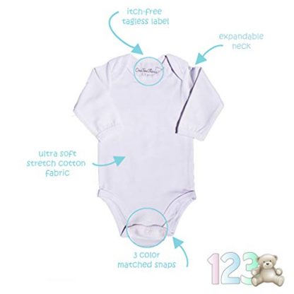Cute Bear-Themed Unisex Long-Sleeve Baby Bodysuits - Image 5