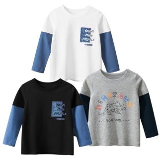 Trio of Adventure-Themed Cotton T-Shirts for Boys