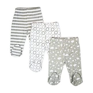 Comfy Trio Pack of Cotton Footed Pants for Baby Boys