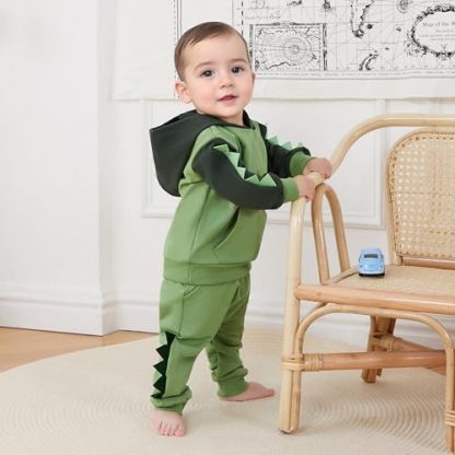 Dinosaur-Themed Toddler Boy's Winter Outfit Set - Image 2