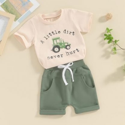 "Little Farmer" Toddler Boy's Summer Outfit Set - Image 2