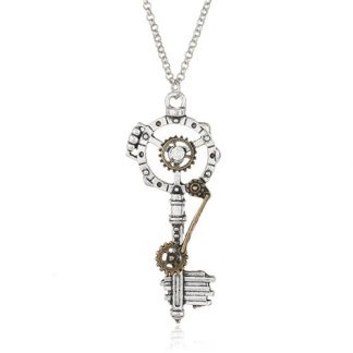 Vintage Steampunk Gear Pendant Necklace for Men and Women