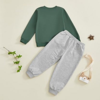 Cozy Toddler Boy's 2-Piece Outfit with Letter-Print Pullover and Drawstring Pants - Image 5