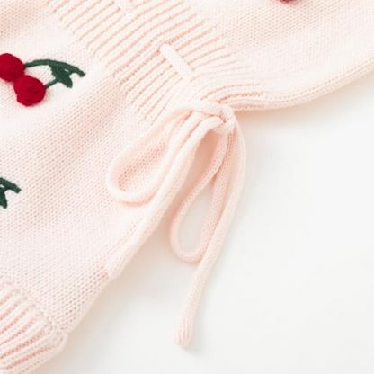 Charming Knitted Romper with Pompoms for Baby Girls - Image 5