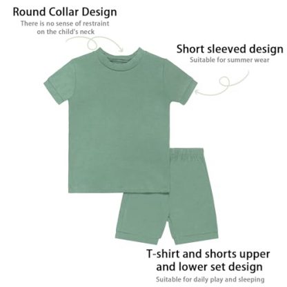 Bamboo Rayon Toddler & Kids Short Sleeve Pajama Set - Image 2