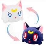 Reversible 8'' Cat Plush Doll - Double-Sided Mood Flip Toy