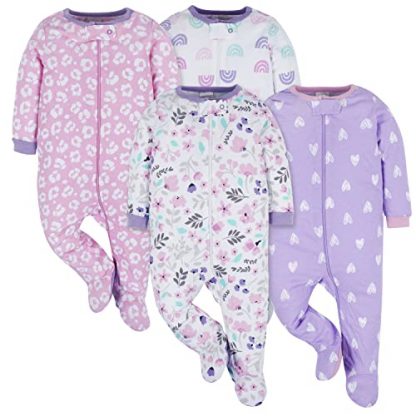 "Charming 4-Pack Baby Girl Sleep 'N Play Footies"