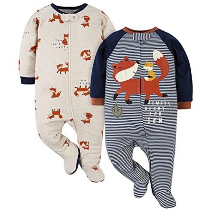 Baby Boys' 2-Pack Adorable Footed Pajamas