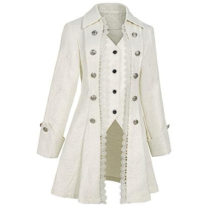 Women's Victorian-Style Steampunk Jacket with Lace Trim - Image 2