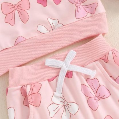 Adorable Toddler Girl's Fall Outfit with Long Sleeve Print Sweatshirt and Pants Set - Image 7