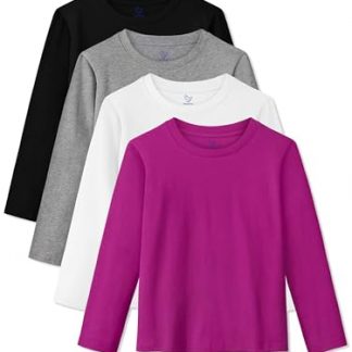 Comfortable 4-Pack Long-Sleeve Shirts for Toddler Girls