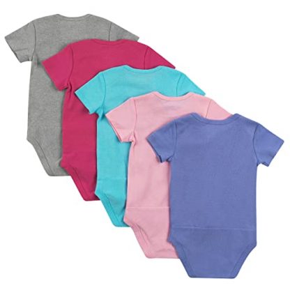 Versatile Unisex Baby Bodysuits, Stretchy Short Sleeve 5-Pack - Image 2