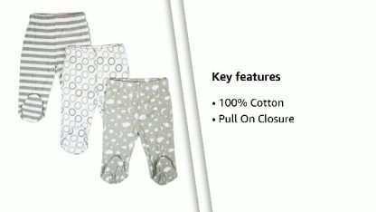 Comfy Trio Pack of Cotton Footed Pants for Baby Boys - Image 7