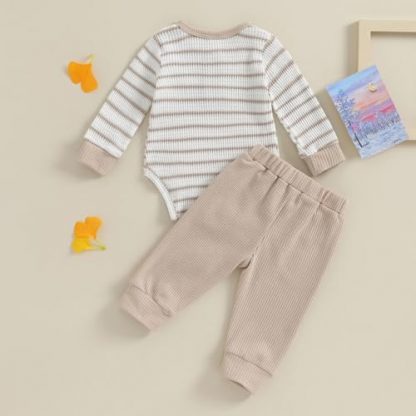 Snug & Stylish Striped Baby Boy Outfit Set - Image 4