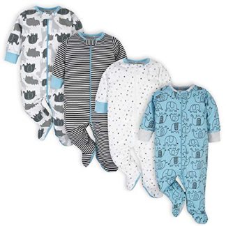 Adorable Baby Boy 4-Pack Sleep 'N Play Footies