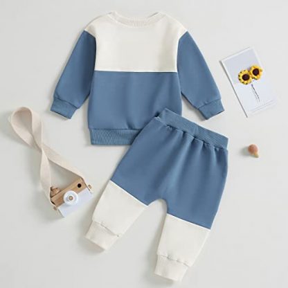 Toddler Boy's Chic Color Block Outfit for All Seasons - Image 3