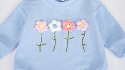 "Cuddly Goose Embroidery Long Sleeve Romper for Newborn Baby Girls" - Image 7