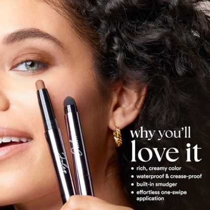 Pearl Shimmer Cream-to-Powder Eyeshadow Stick with Built-in Smudger - Image 4