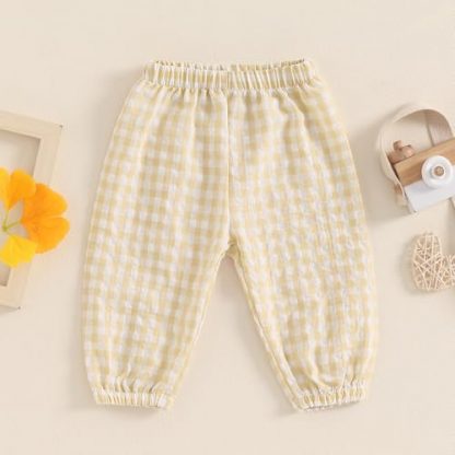 Toddler's Charming Checkered Jogger Pants - Image 3