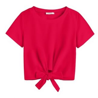 Girls' Vibrant Tie-Dye Tee with Knot Front