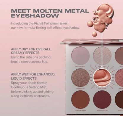 Luxurious Foiled Artistry Eye Palette - Matte, Shimmer, & Foil Finishes in Mauve & Pink - Image 4