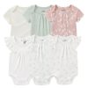 Baby Bodysuit 6-piece Flower/White