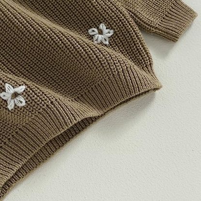 Petite Petal-Embroidered Crewneck Pullover for Infants - Image 7