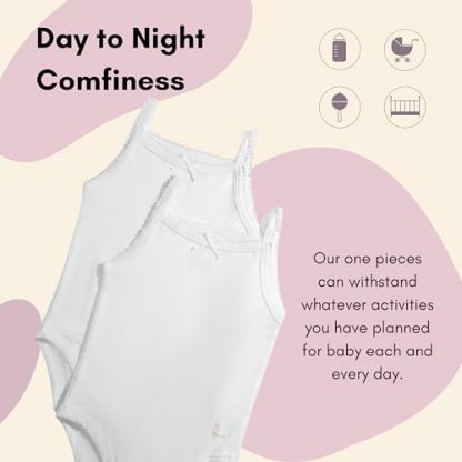 Feather Soft Cotton Tank Top Bodysuits for Baby Girls (Pack of 2) - Image 3
