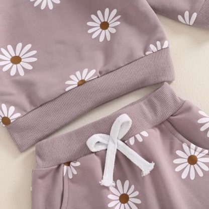 Adorable Toddler Girl's Floral Sweatshirt and Pant Set - Image 5