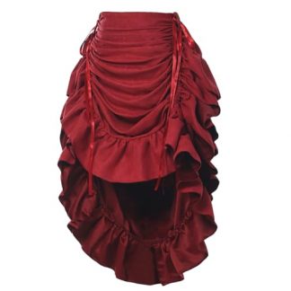 Victorian Steampunk High-Low Ruffled Skirt