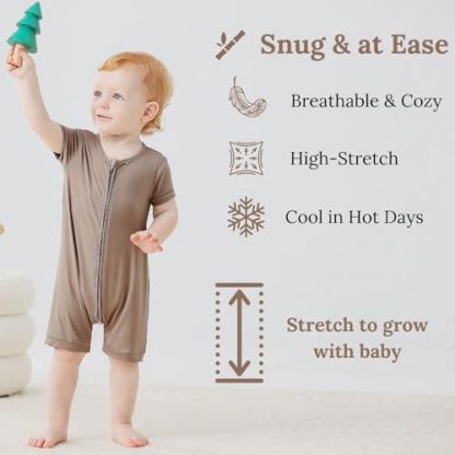 Bamboo Summer Sleepers for Baby Boys and Girls, Pack of 2 - Image 3