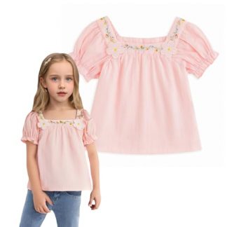 "Charming Puff-Sleeve Toddler Blouse"