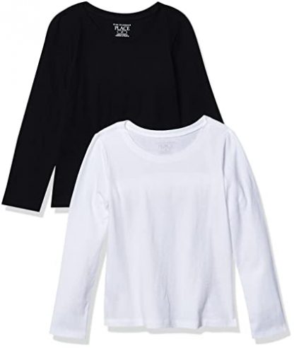 Girls' Essential Long Sleeve Layering T-Shirts (Pack of 2)