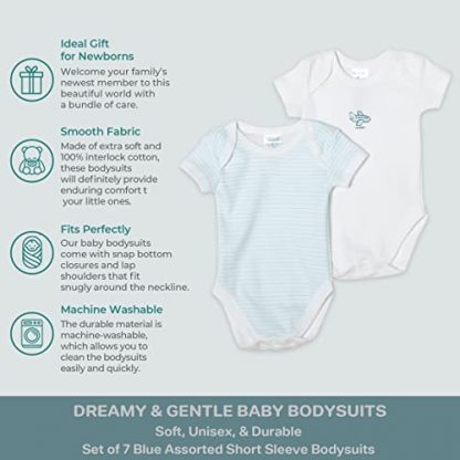 100% Cotton Short Sleeve Multi-Pack Baby Bodysuits - Image 4