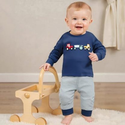 Toddler Boy's Embroidered Sweatshirt and Casual Pants Set - Image 3