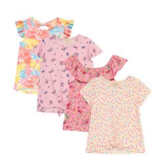 Chic 4-Pack Short Sleeve Fashion Tops for Girls