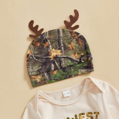 Cozy Newborn Boy's Hunting-Themed Outfit Set - Image 2