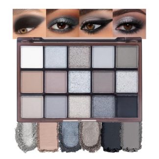 Smokey Black & Silver Eye Shadow Palette - Vegan and Cruelty-Free