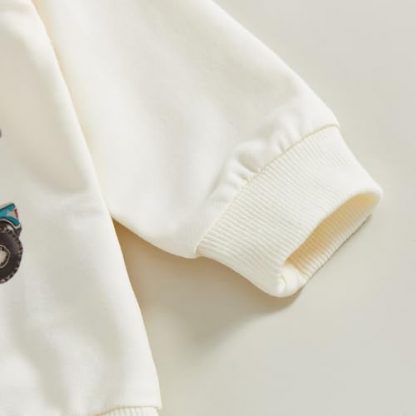 Charming Toddler Boy's Winter Outfit with Crewneck Sweatshirt and Pants - Image 5