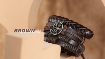 Genuine Leather Tree of Life Tribal Bracelet - Image 6