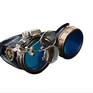 Victorian-Style Steampunk Goggles with Compass Design