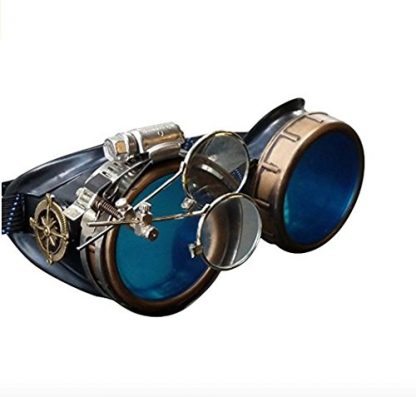 Victorian-Style Steampunk Goggles with Compass Design