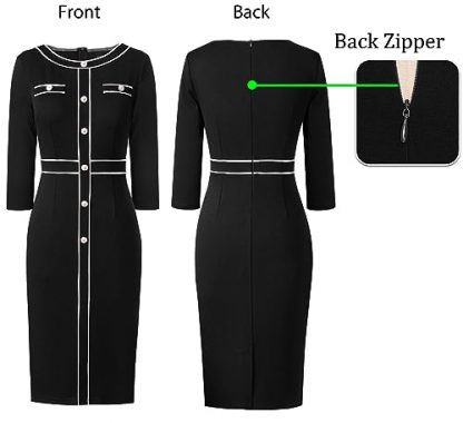 Elegant Women's Bodycon Pencil Dress for Work and Parties - Image 4