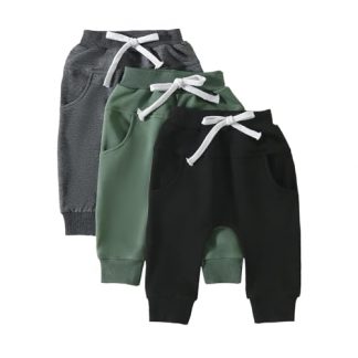 Trio Set of Cozy Pull-On Jogger Pants for Baby Boys