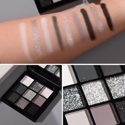 Sultry Glam 9-Color Smokey Eyeshadow Palette - Matte & Glitter Shades - Image 3