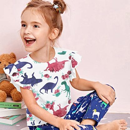 Adorable Ruffle Sleeve Graphic Tees for Toddler Girls - Image 2