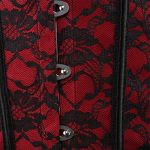 Women's Floral Corset with Black Lace Trim: Overbust Waist Cincher Bustier Top - Image 6