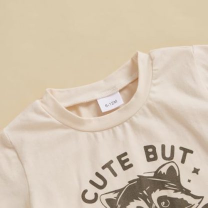 Adorable Summer Ensemble for Baby Boys with Letter Print Shirt and Stretch Shorts - Image 4